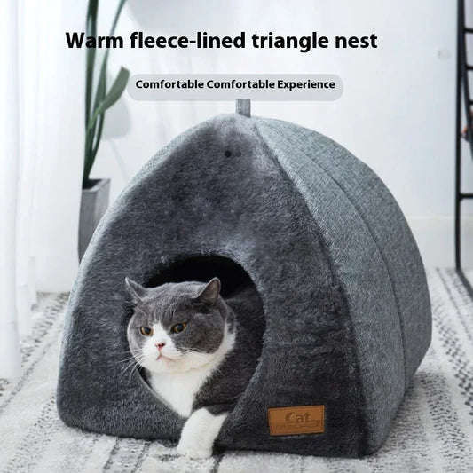 SnuggleDen Pet House – Warm Winter Bed for Cats