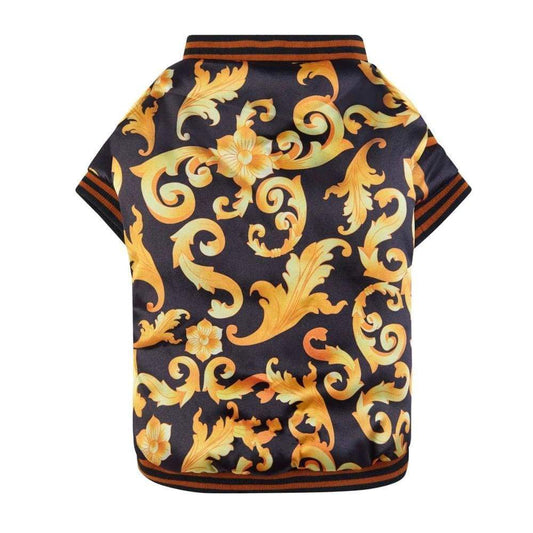 Golden Glam Printed Dog Jacket