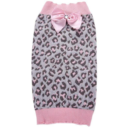 Leopard Luxe Pink Bow Sweater