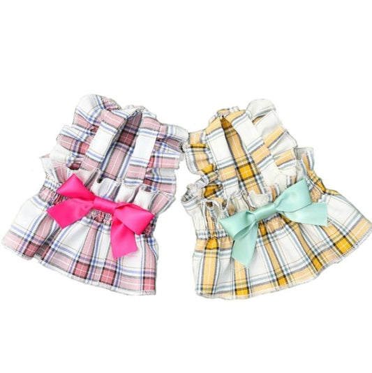 Plaid Palace Bow Princess Dress